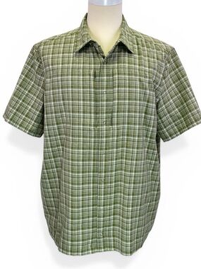 5.11 Tactical Men’s Green Plaid Marksman Short Sleeve Snap Button Shirt Size XL
